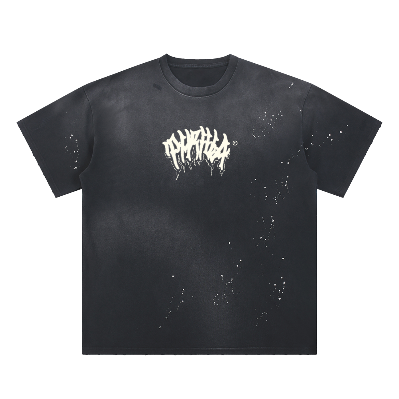 Hand-Frayed Sunfade Paint Splatter T-Shirt