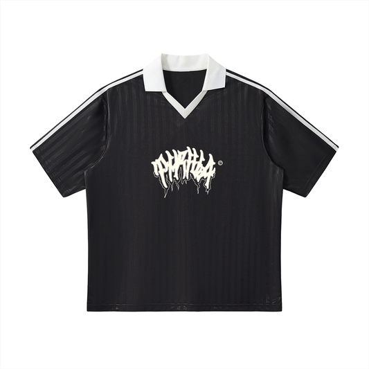 Contrast Collar Striped Soccer Jersey