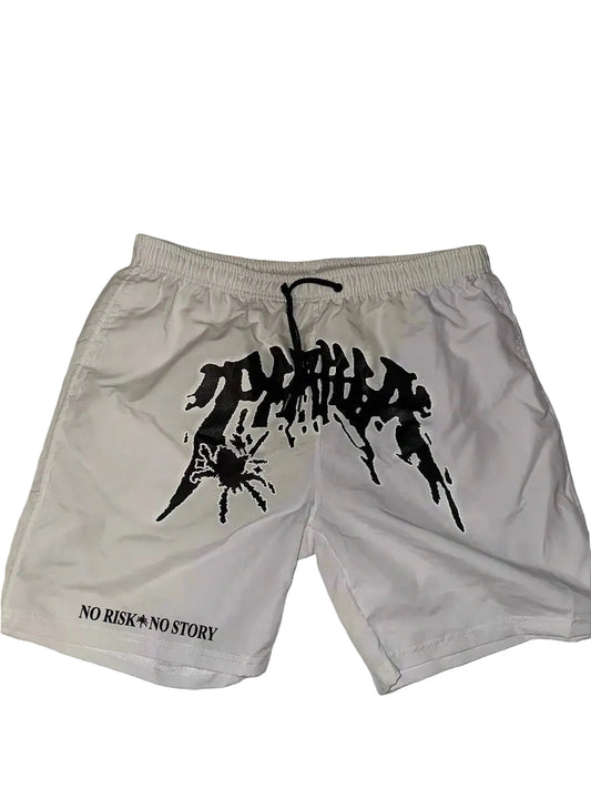 NO RISK NO STORY BEACH SHORT - WHITE