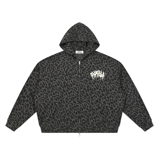 Leopard Full Zip Hoodie
