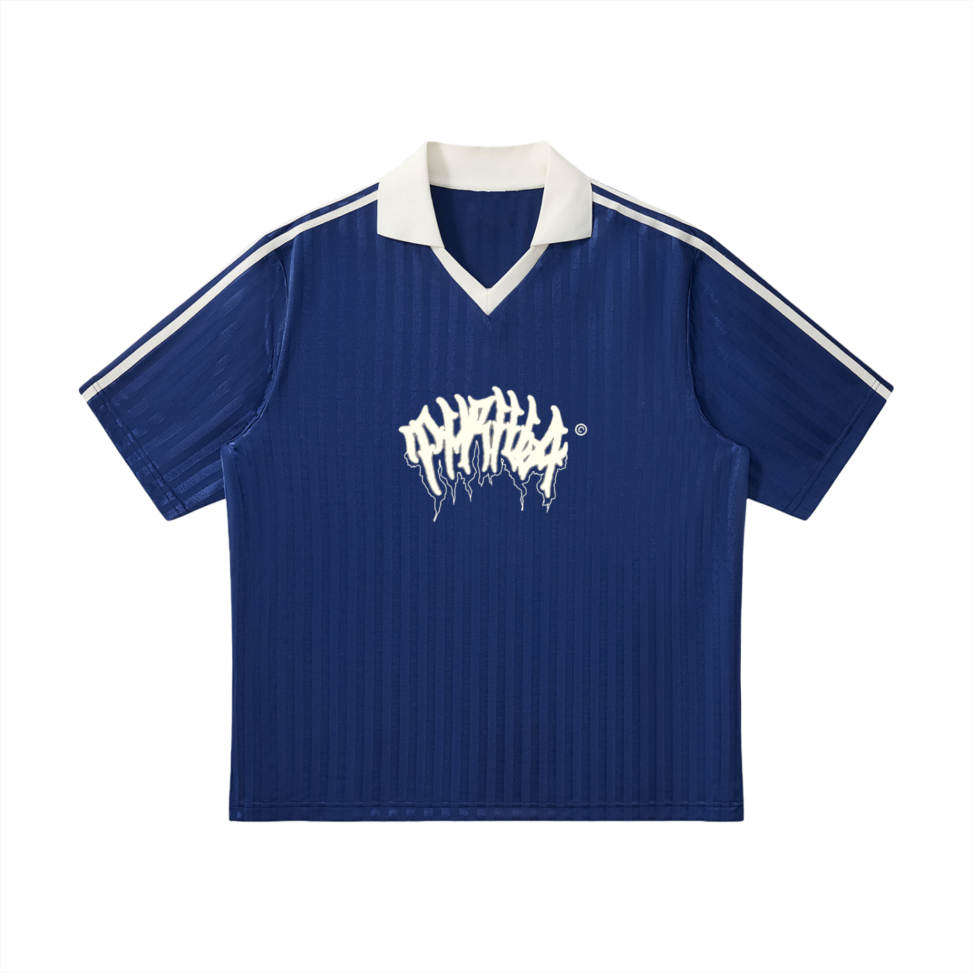 Contrast Collar Striped Soccer Jersey