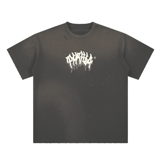 Hand-Frayed Sunfade Paint Splatter T-Shirt