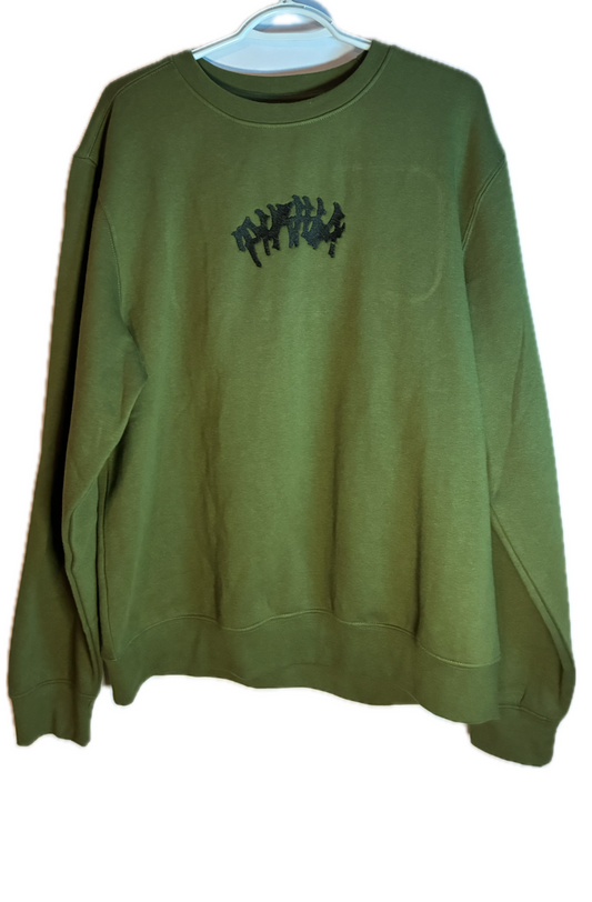 Spider Fleece Crewneck - Olive