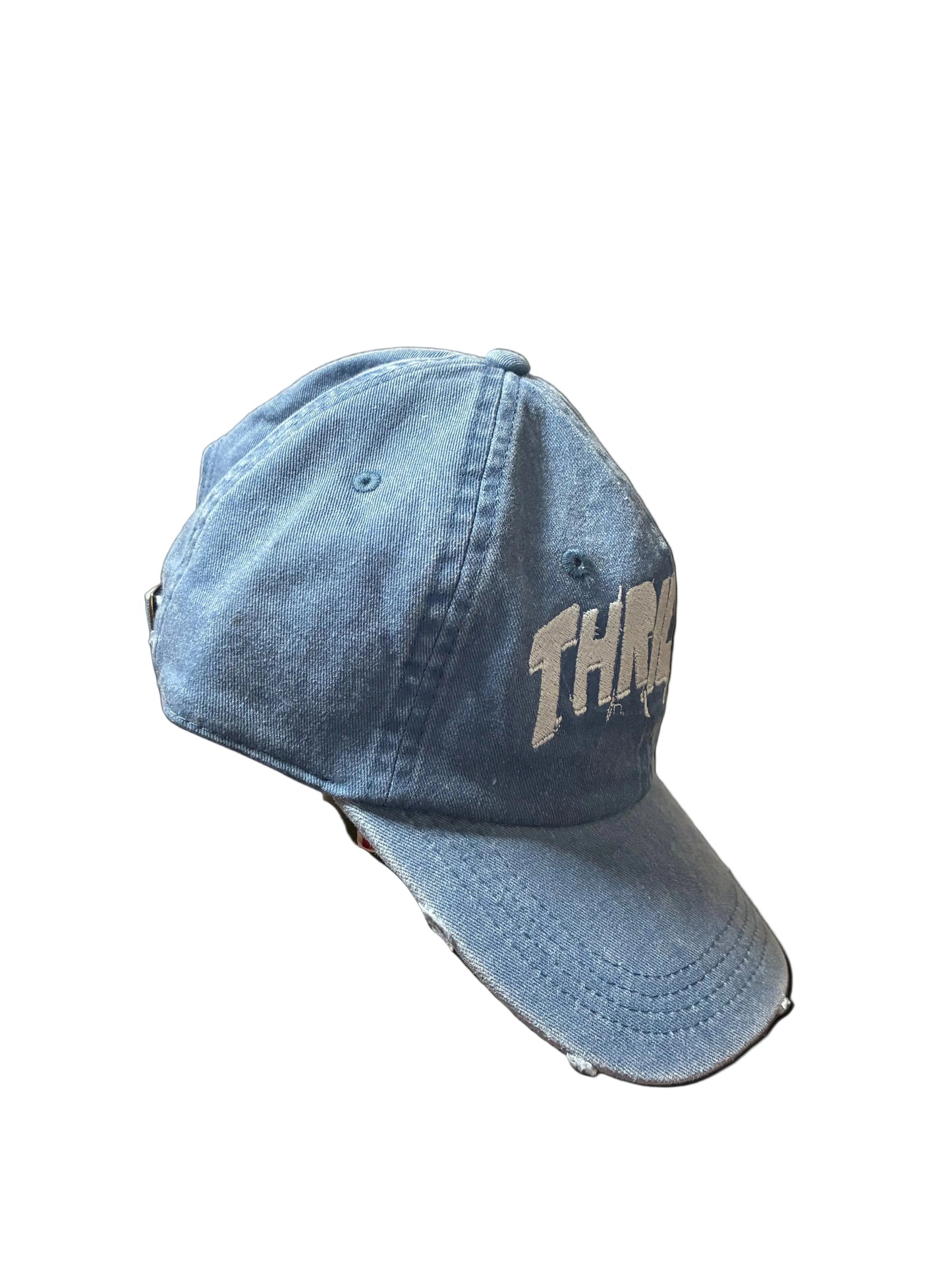NO RISK NO STORY DYED RAW EDGE PATCH CAP - DENIM BLUE
