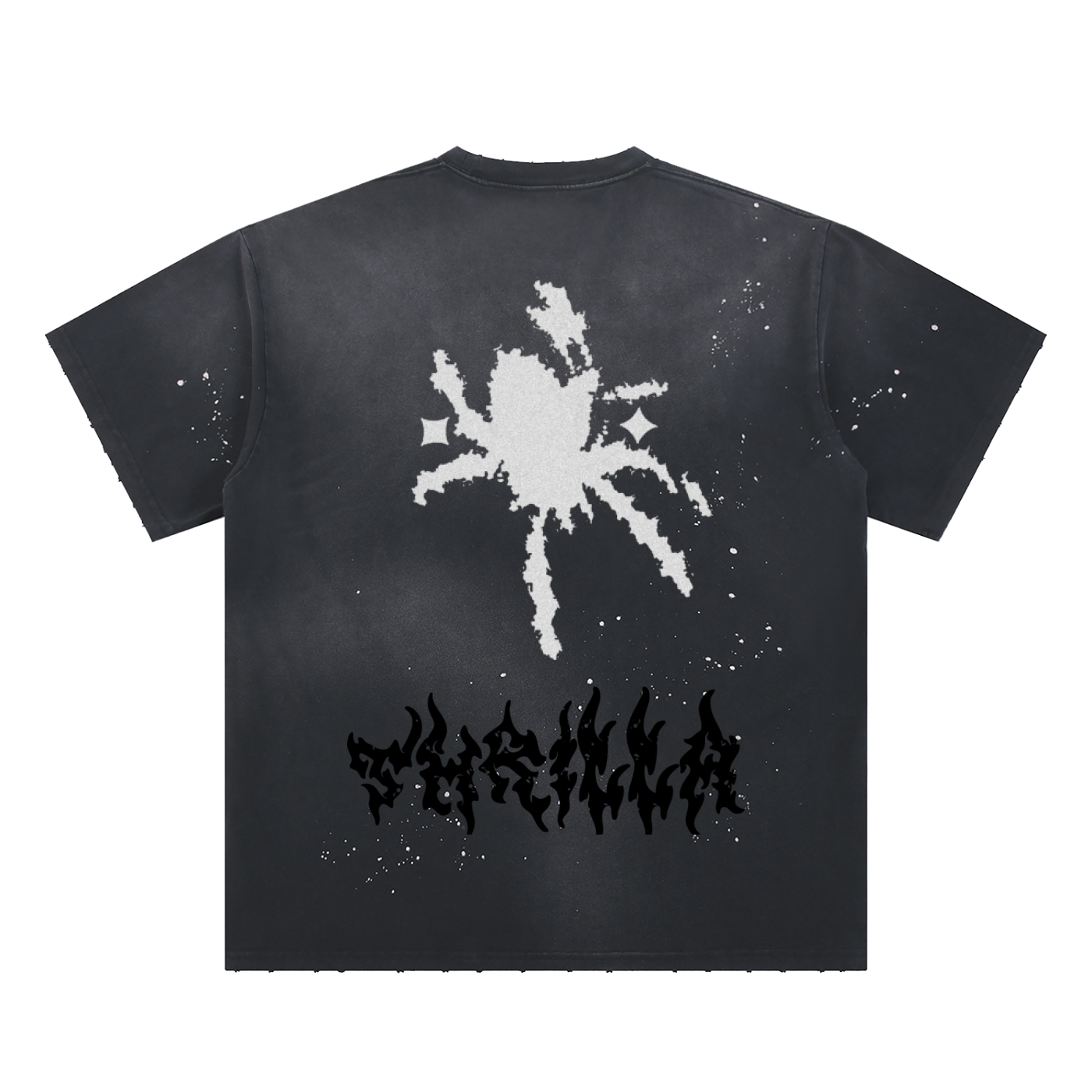 Hand-Frayed Sunfade Paint Splatter T-Shirt